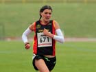 Kate Avery (Shildon) leads the 1500 metresat the 2012 England and North Champs.
